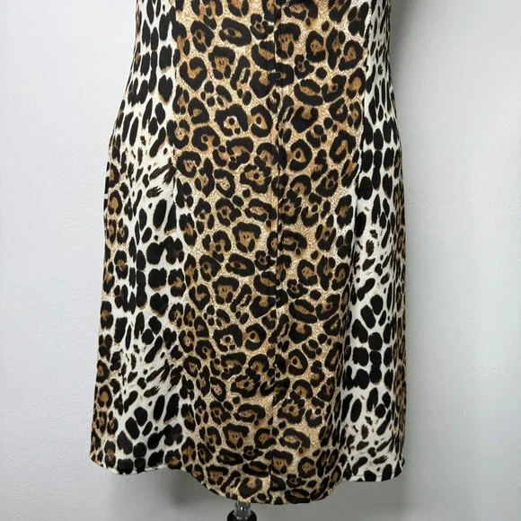 Speechless Leopard Print Mini Slip Dress Small Y2K 90s Spaghetti Strap Cowl Neck - Picture 3 of 9